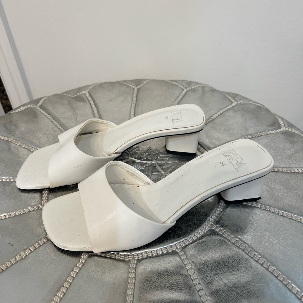 Zara Elegant White Women's Sandals size 6
